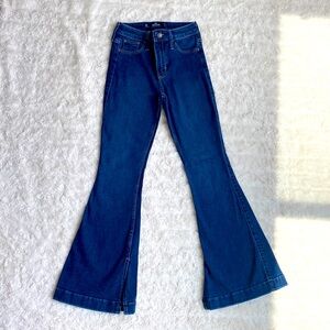 Hollister Curvy High Rise Vintage Flare Jeans size 13 31 x 30 Soft Stretch Blue